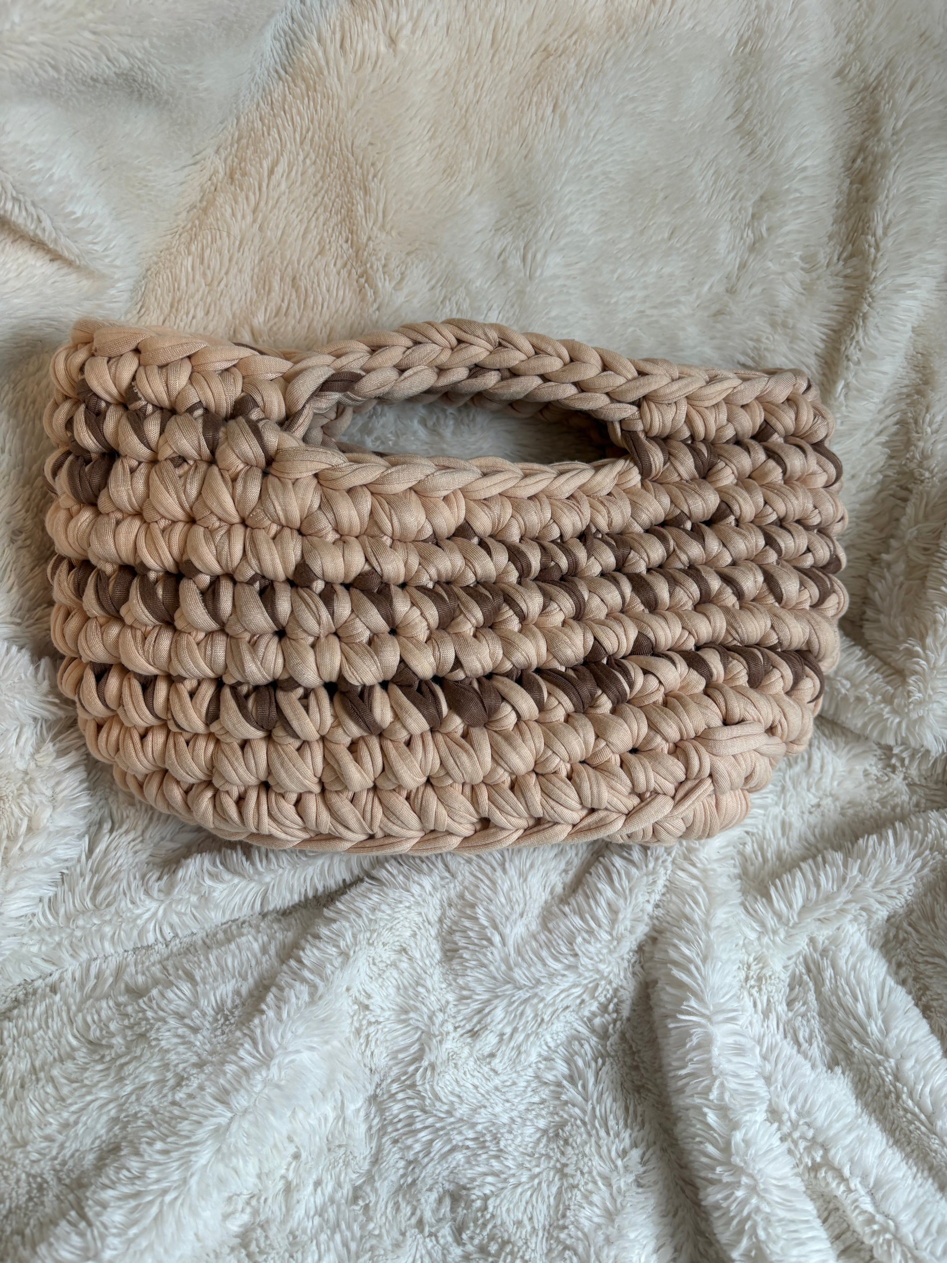 Beige and Brown Shopper Tote